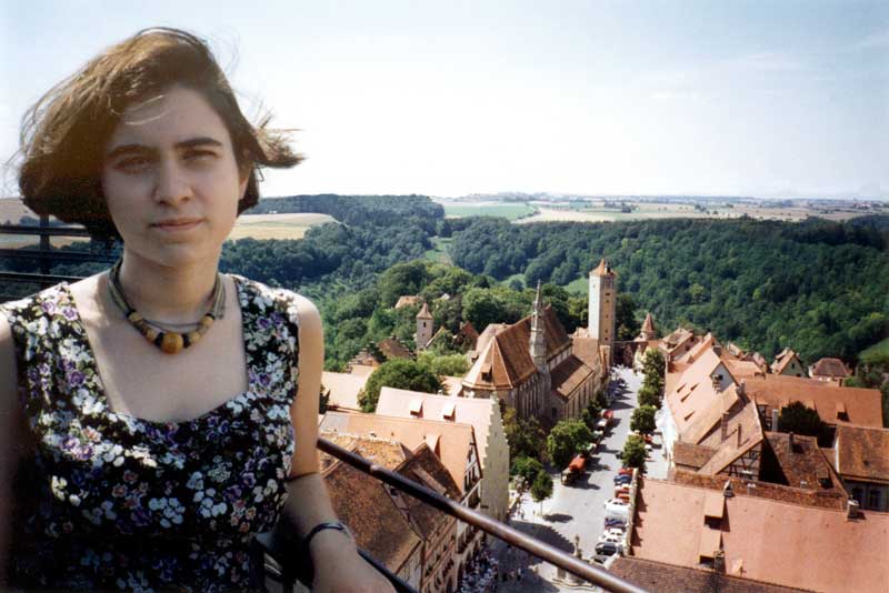 Juliette sur la tour de l'Hôtel de Ville