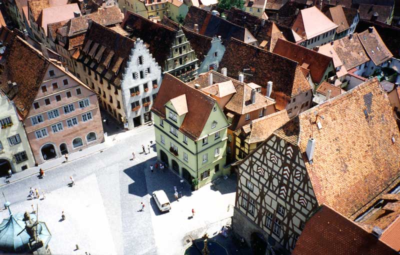 Place de l'Hôtel de Ville depuis le haut du beffroi
