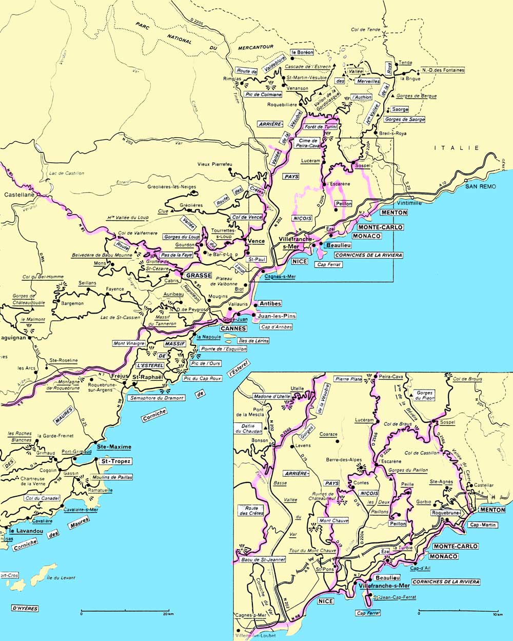 Carte de la Côte
        d'Azur