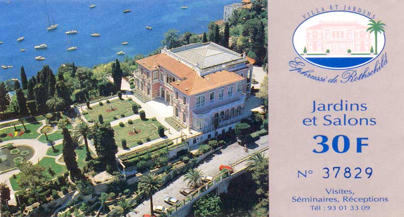 Billet
          de la visite de la Villa Rothshild