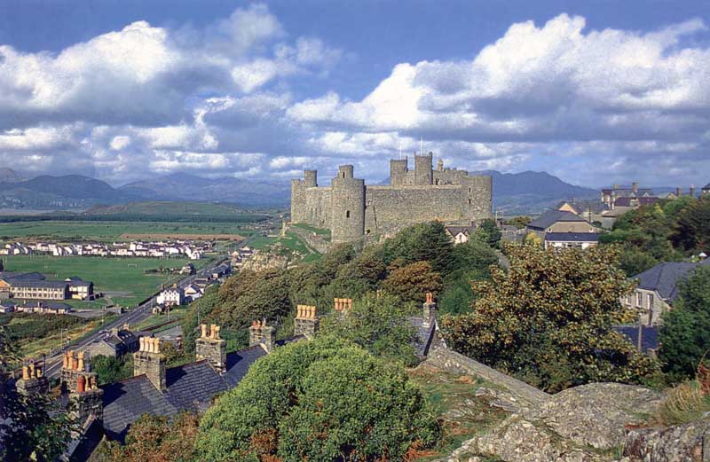 Harlech Castle au dessus du village