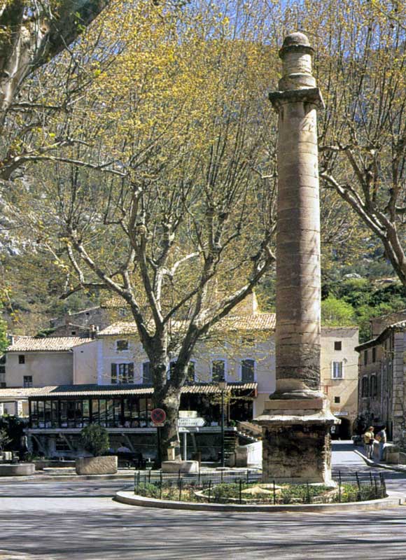 La colonne de Dante à l'orée du vallon de la
                  Fontaine de Vaucluse