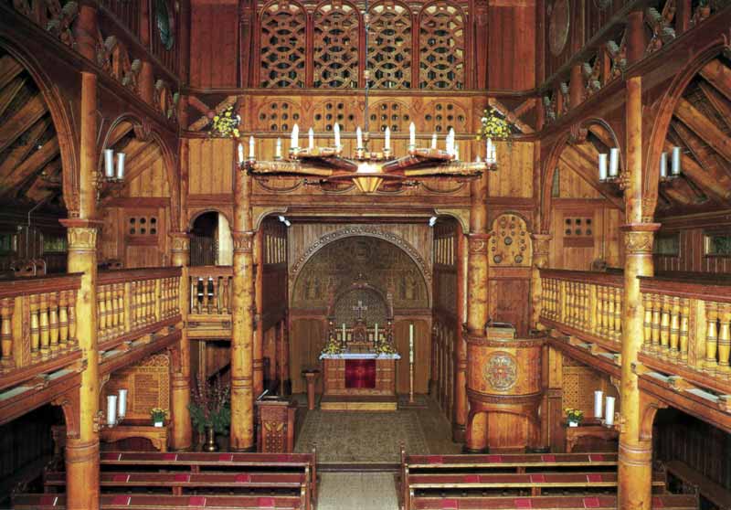 Église
                de Hahnenklee à la façon des stavkirke norvégiennes