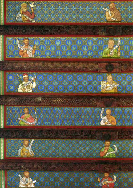Le plafond de bois peint de la collégiale Saint
                Cyriaque de Gerneröde