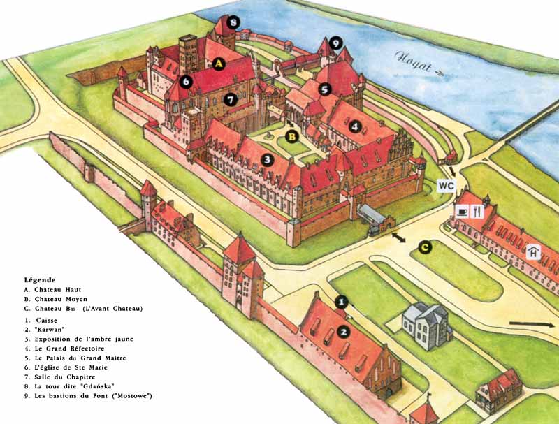 Malbork :
                élévation d'ensemble