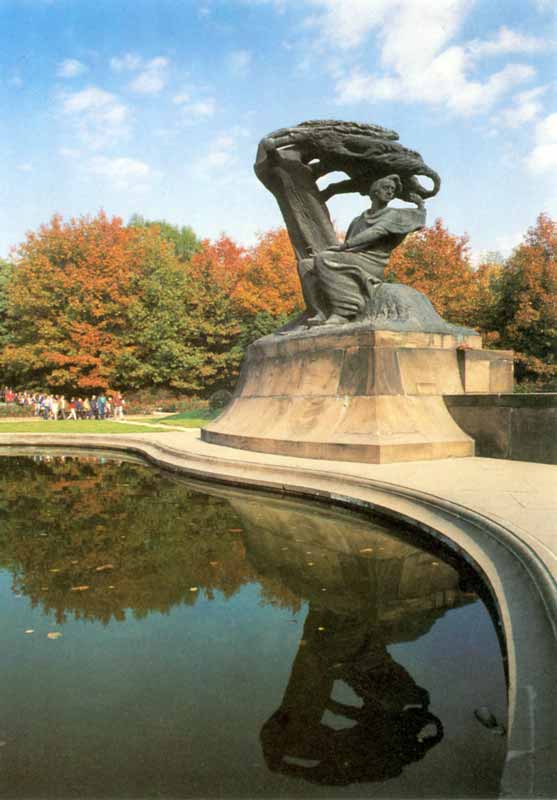 Parc Lasienki : Monument à Frédéric Chopin