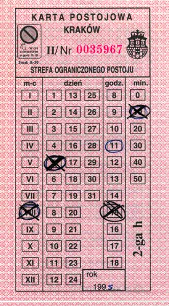 cartes de stationnement