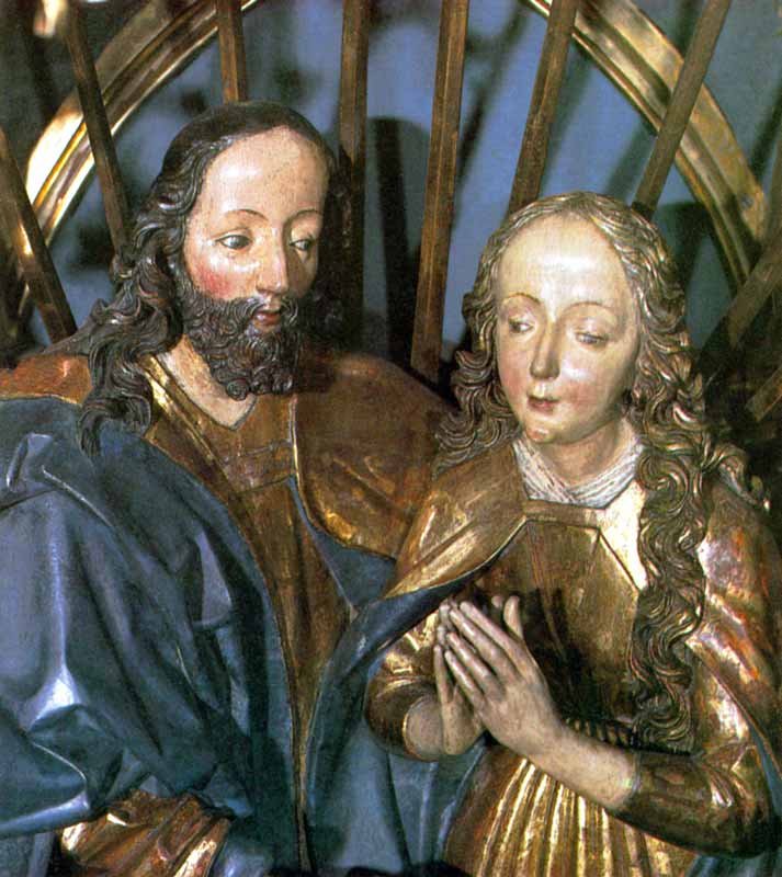 Église Notre-Dame de Krakow : détail du polyptique du
              maître autel