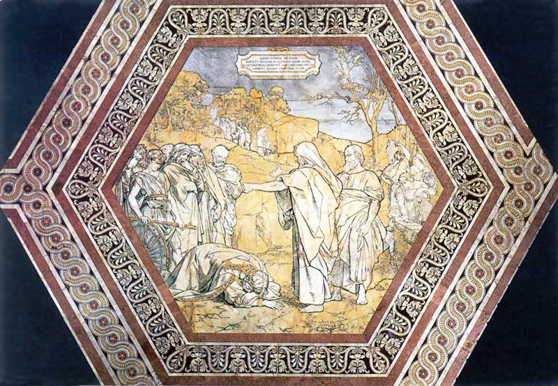 Pavage de la cathédrale de Sienna: le prophète
                  Élie