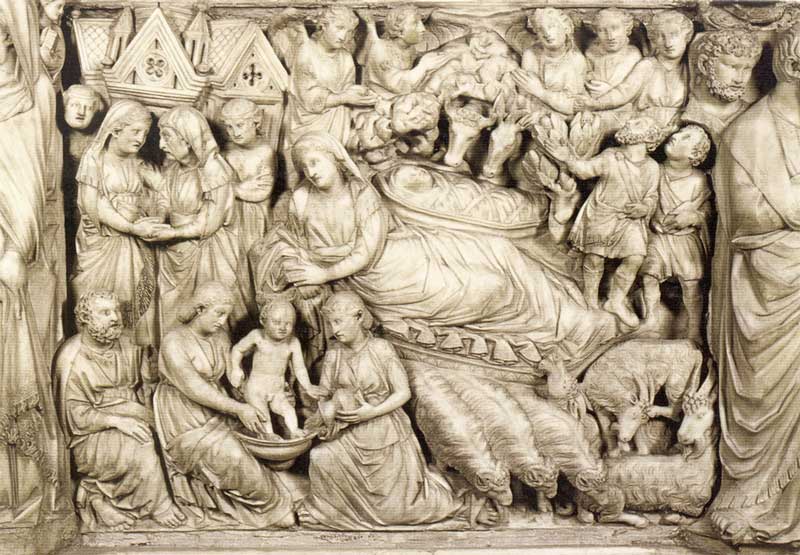 Chaire de Sienna : la Visitation et la Nativité