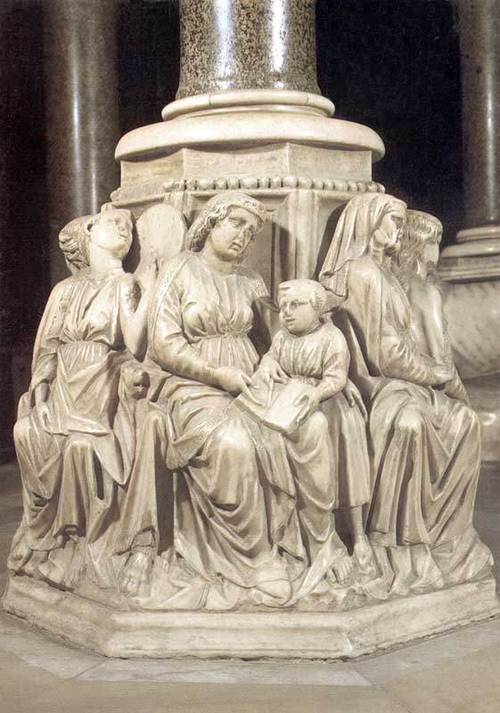 Colonne centrale de la chaire de Sienna : les
                  Arts libéraux et la Philosophie