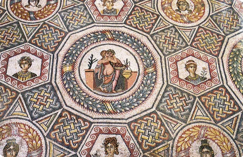 Piazza Armerina : Scène érotique dans
                      l'Alcove
