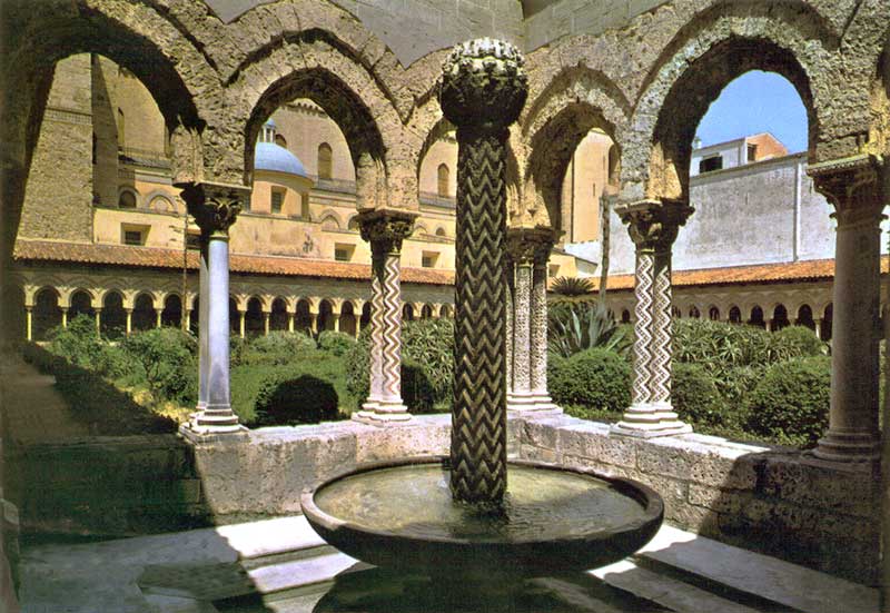 Monreale : le lavabo du cloître