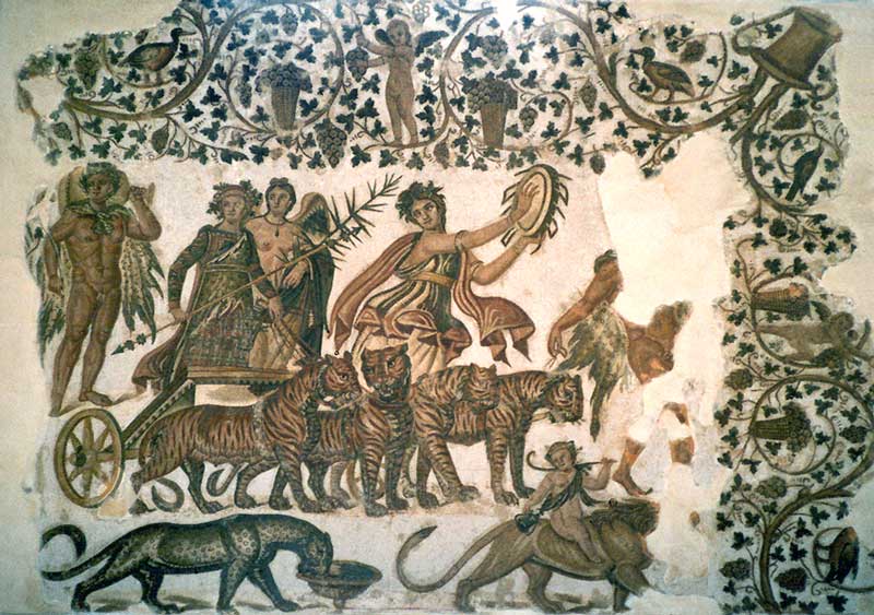 Mosaïque du Musée de la casbah de Sous : Cortège
                  de Bacchus