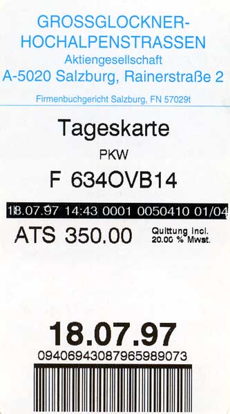 Billet
                Grossglockner dos