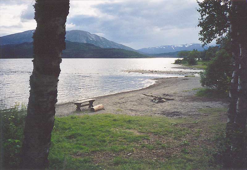 Plage sur l'Ømmervatnet