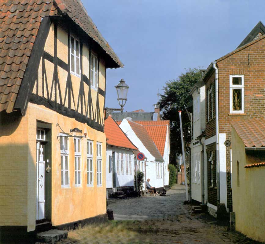 Dans les vieilles
              rues de Ribe