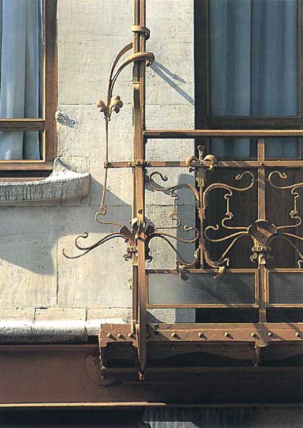 Détail de la balustrade de la maison Horta