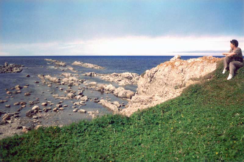 Gros Morne : Monique devant Broom Point