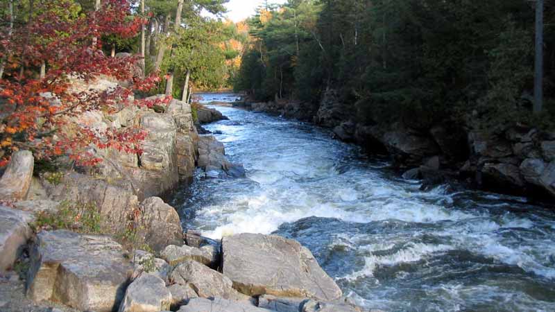 Rawdon : la rivière sous la chute