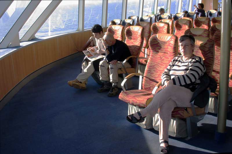 Monique à bord du ferry