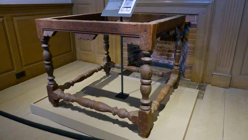 Base de table datant de 1680, d'origine anglaise