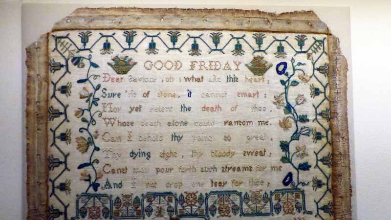 Hat & Fragrance Textile Gallery : Mourning sampler