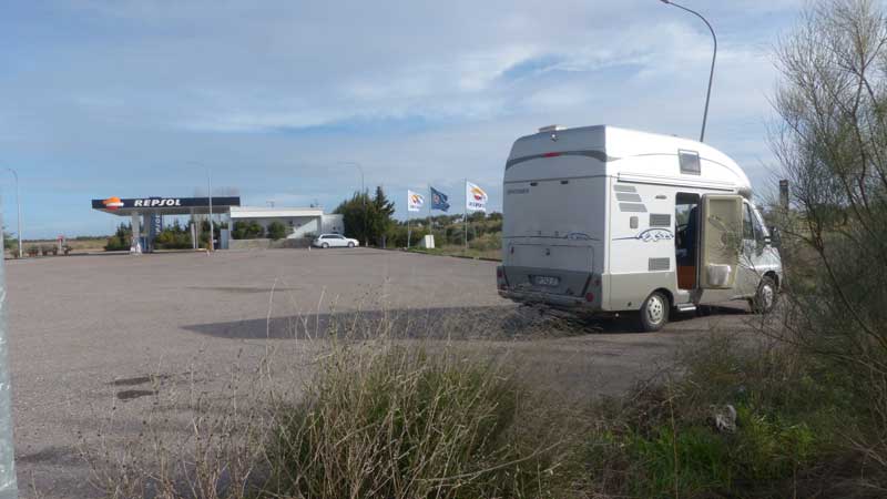 Pause-dejeuner-sur-une-aire-entre-Merida-et-Badajoz