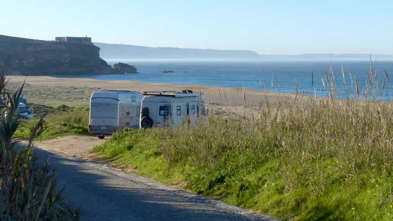 Bivouaac devant la Praia do Norte