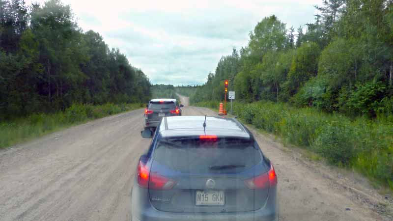 Route de la Baie James arrêt pour travaux