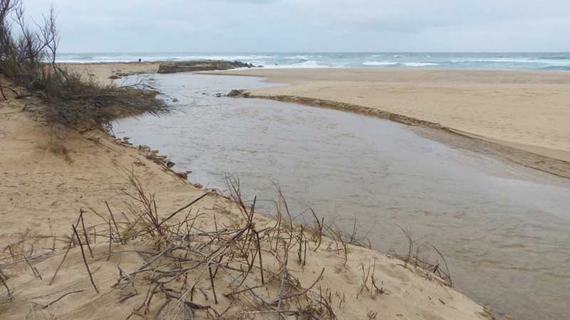 Dunes de Piscinas : embouchure du rio