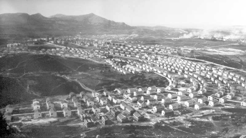 Carbonia : implantation de la ville en 1939