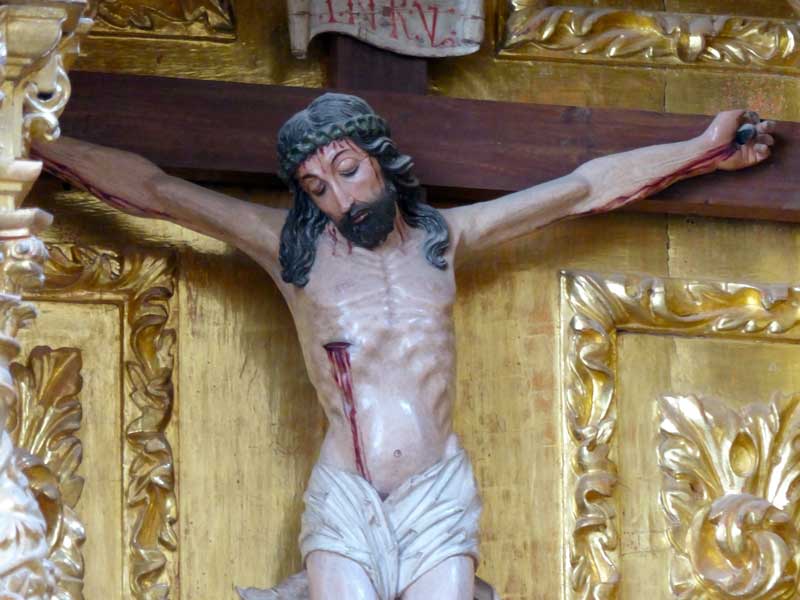 Détail du crucifix de la capilla de Doncel