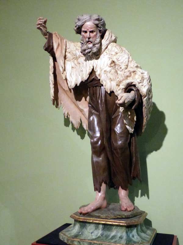 Saint Elias, att. à Salzillo (en bois polychrome
                  à l'huile,XVIIIe)
