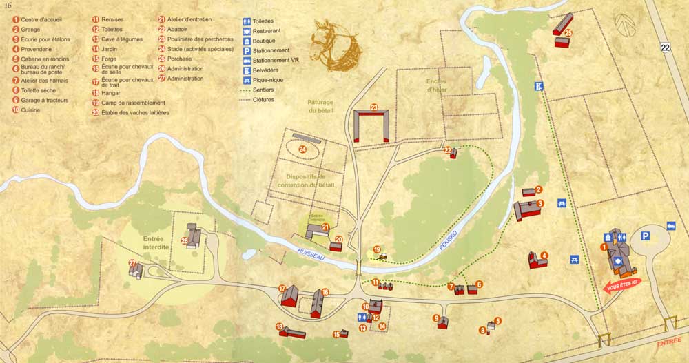 Plan du PArc Historique Bar U Ranch
