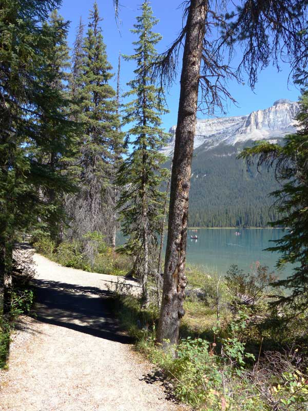 Sur le sentier faisant le tour du Lac Emerald