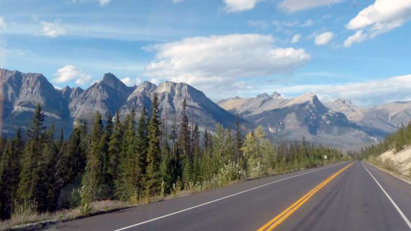 Sur la 93N entre Mistaya Canyon et Saskatchewan Crossing