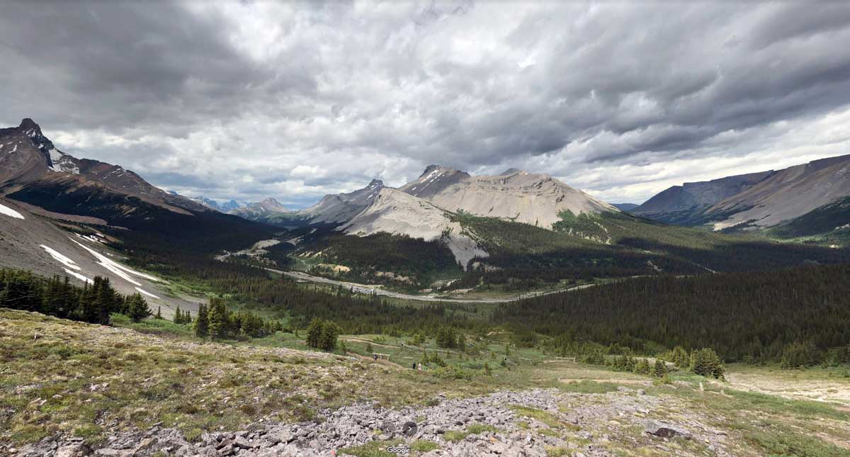 Parker Ridge : panorama vers le parking (Google).jpg
