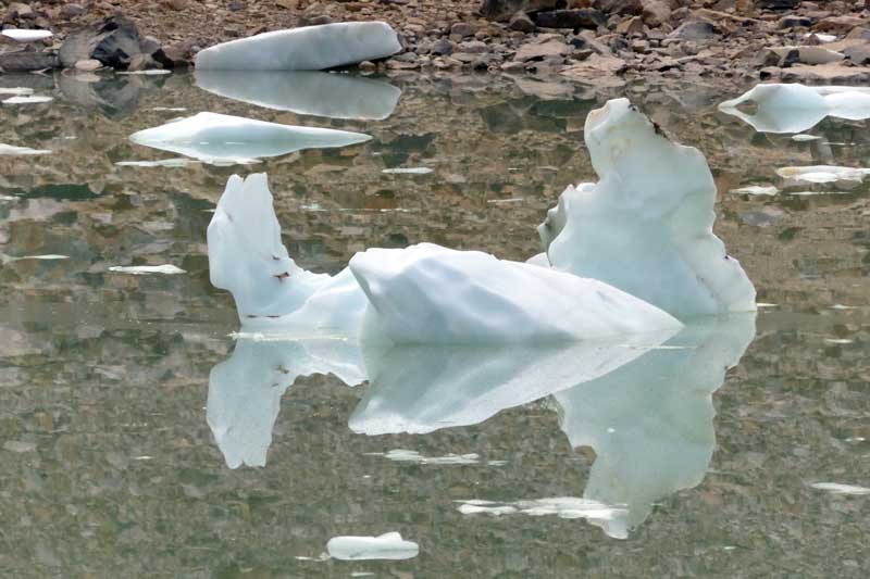Les
              icebergs du Lac de Galcier Edith-Cavell