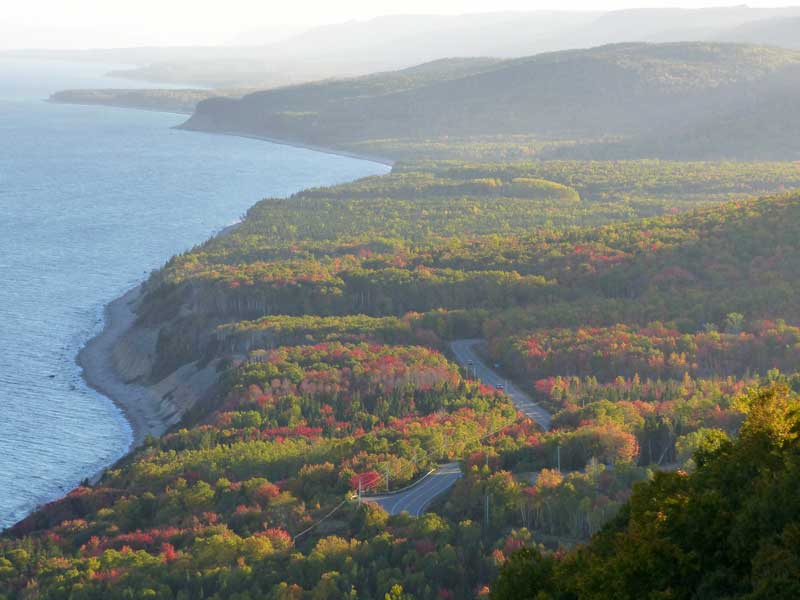 La
                forêt et la côte vers le sud depuis le haut du Cap
                Smokey