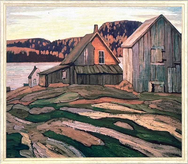 Rossport-devant-mon-bivouac Un tableau de
                        Lawren Harris peint dès 1921 Rossport, Lac
                        Supérieur