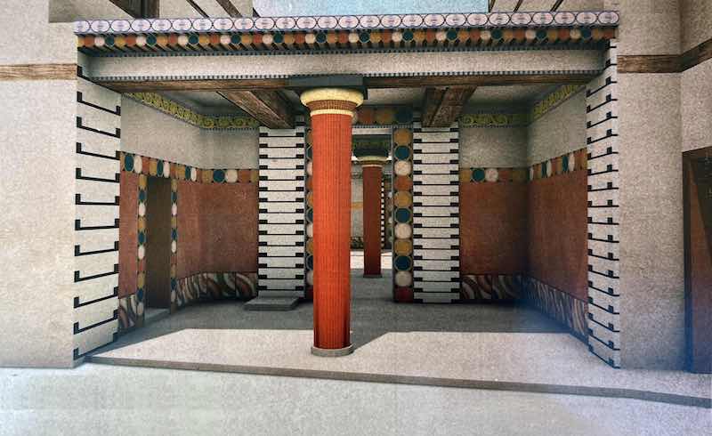 Reconstitution du Propylon (antichambre) du
                    Palais de Nestor