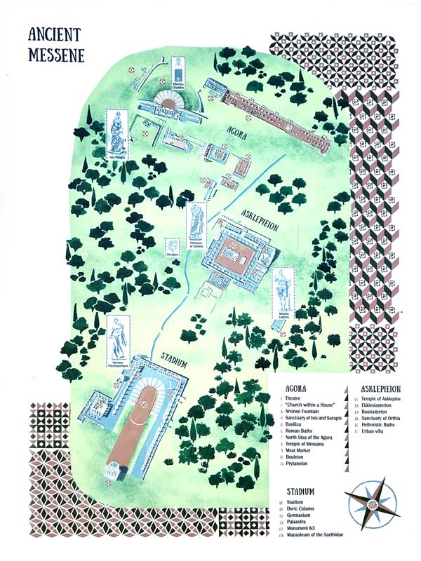 Ancienne Messène : plan du site et des monuments