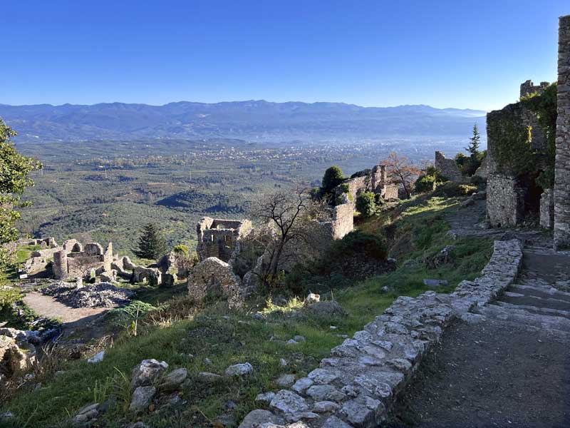 Mistra en descendant vers le Palais
