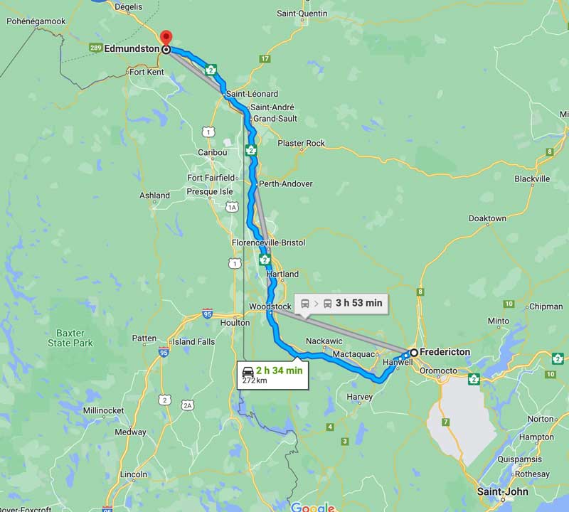 d'Edmunston-a-Fredericton