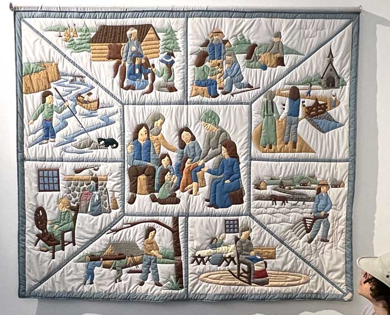 Courtepointe illustrant la vie en Acadie