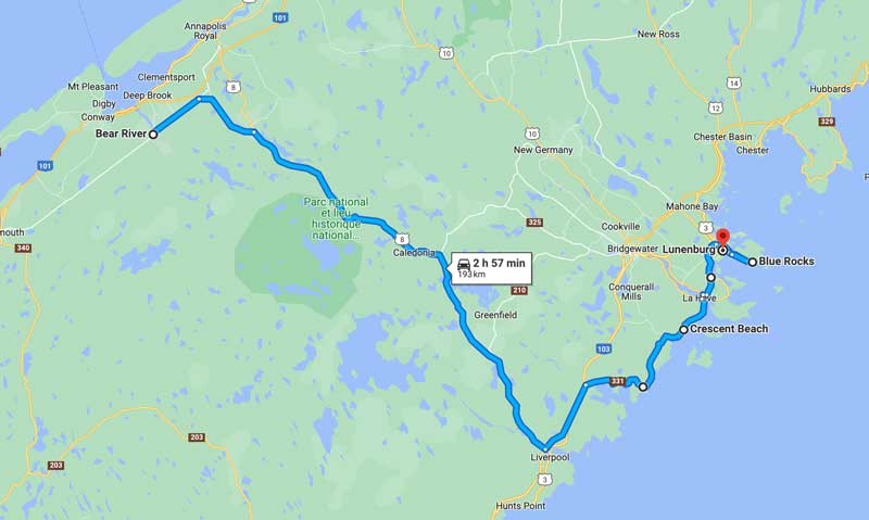 De
            Lunenburg à Bear-River